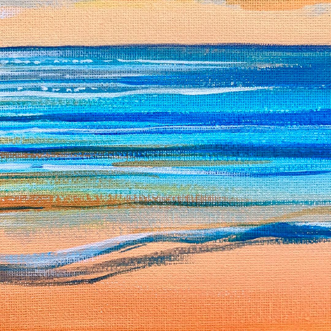 sunset＊4号キャンバス 絵画 原画 風景画 海 空 夕日 ハワイ 沖縄