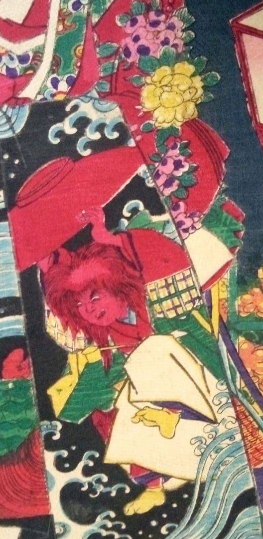 浮世絵、當世美人揃、豊原国周画 明治元年出版、三枚綴りか五枚綴りの