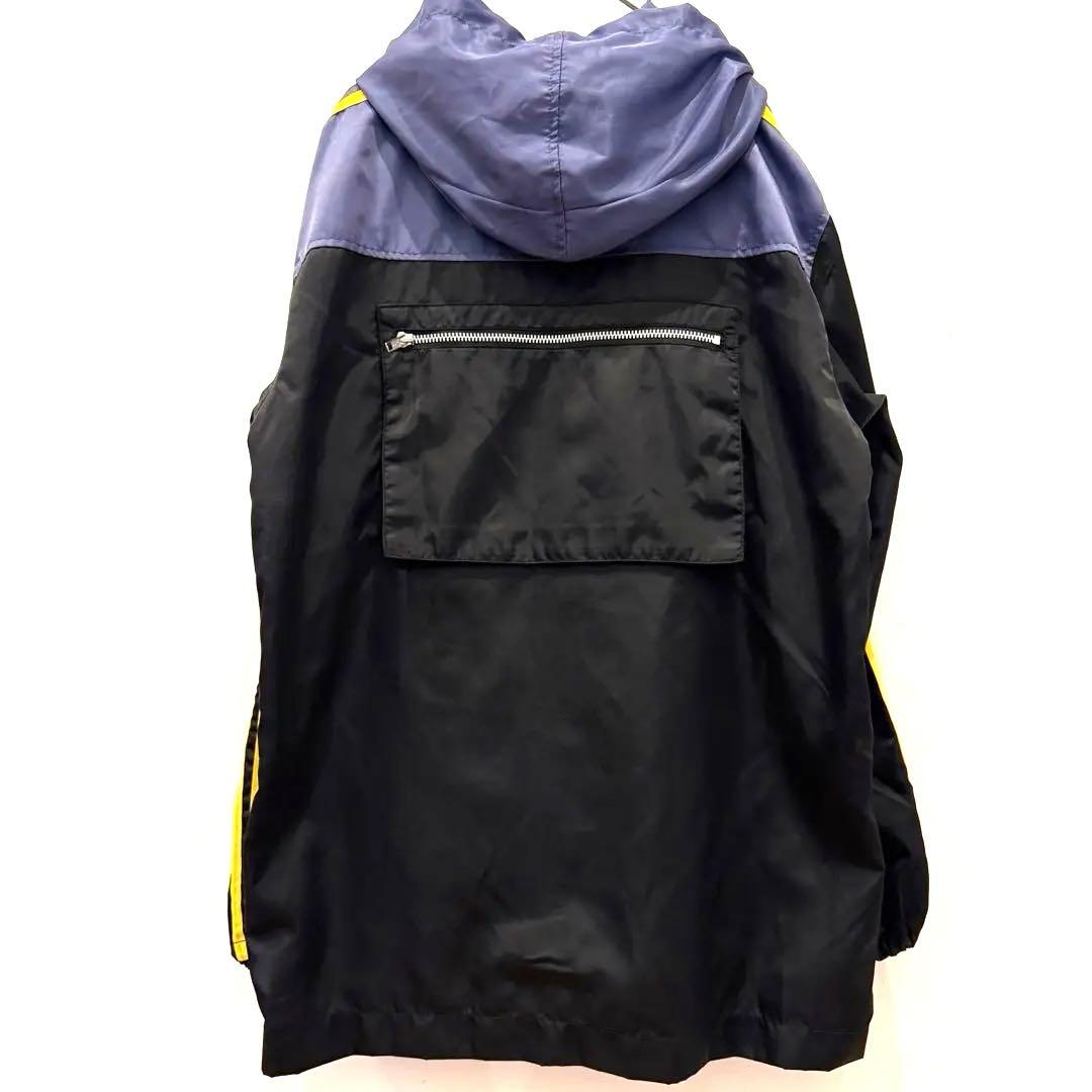 美品】LEMONed hide ラインパーカー ナイロン 黒×紺×黄 1 - メルカリ