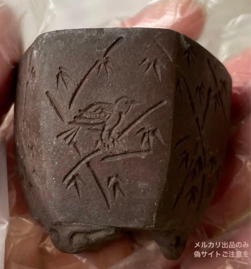陶雀　雀　小品　盆栽鉢　アンティーク　(A) (A11) 楽天市場】盆栽鉢 陶雀 鬼宝堂 林陶雀 泥鉢 六角 人面足 現品 新品