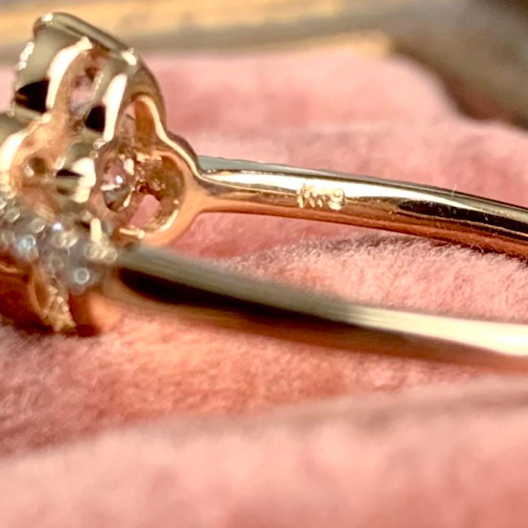 鑑別書付 K18PG 0.71ct四つ葉クローバーミル打ち天然ダイヤモンド