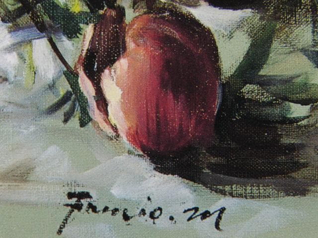 森文男、石榴、希少な画集より、新品高級額・額装付、状態良好