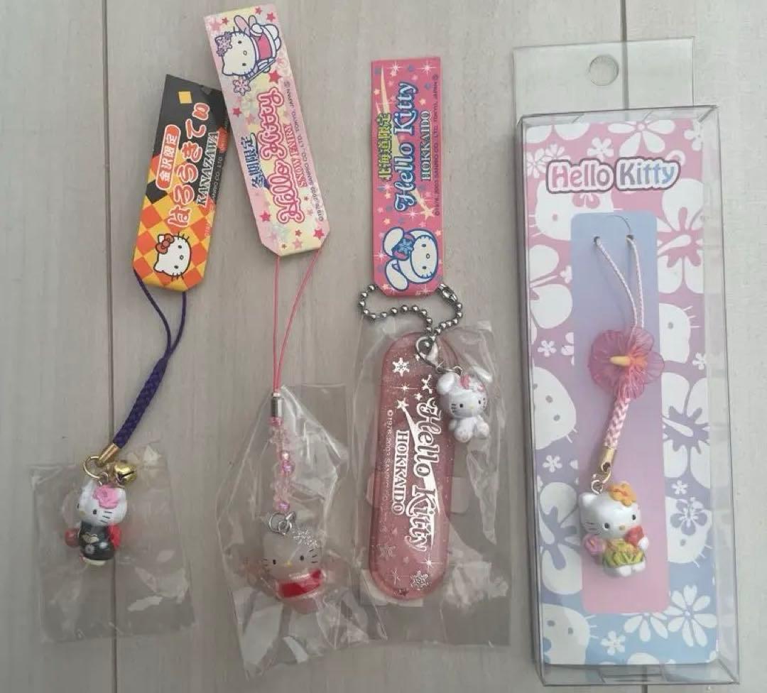 新品希少 サンリオ ご当地ハローキティ ハワイ 雪うさぎ 妖精 根付けストラップ