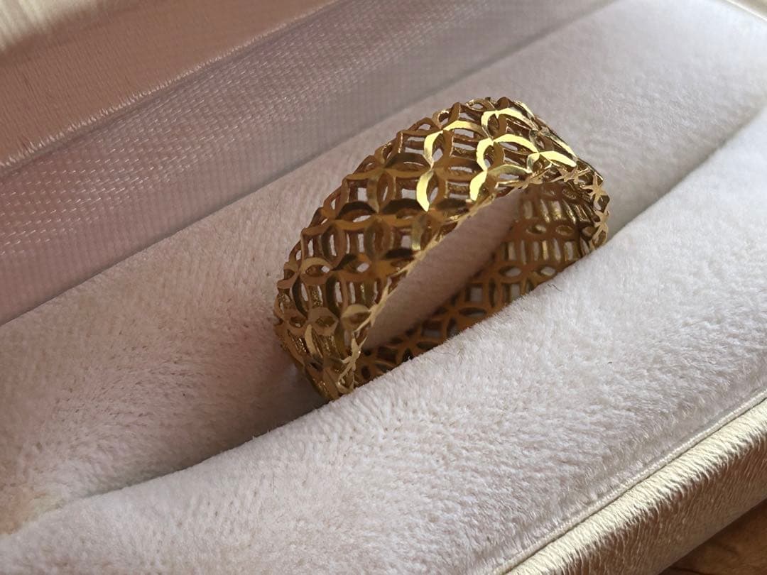 K18リング平打 透かし柄 17号ゴールド 楽天市場】透かし（金の純度K18）（指輪・リング｜レディース