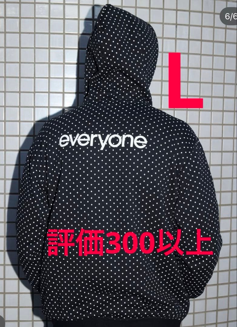 トップス everyone back logo dot zip up hoodie-L