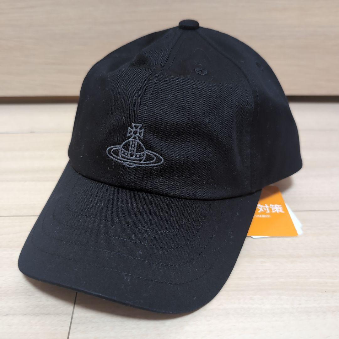 新品　ヴィヴィアンウエストウッド　キャップ　帽子　オーブロゴ　刺繍　黒