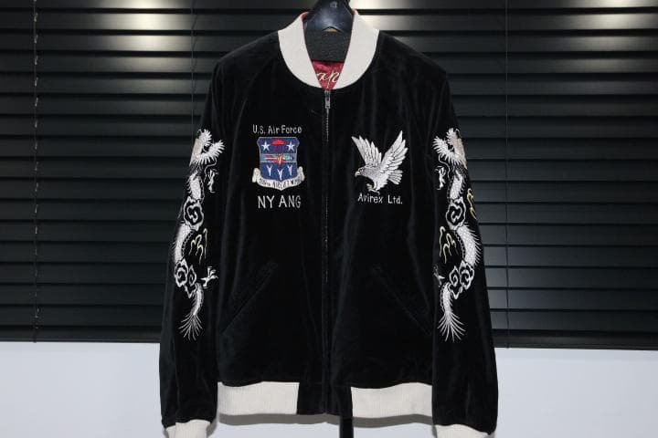 AVIREX アヴィレックス スーベニアジャケット 別珍 スカジャン 黒 L