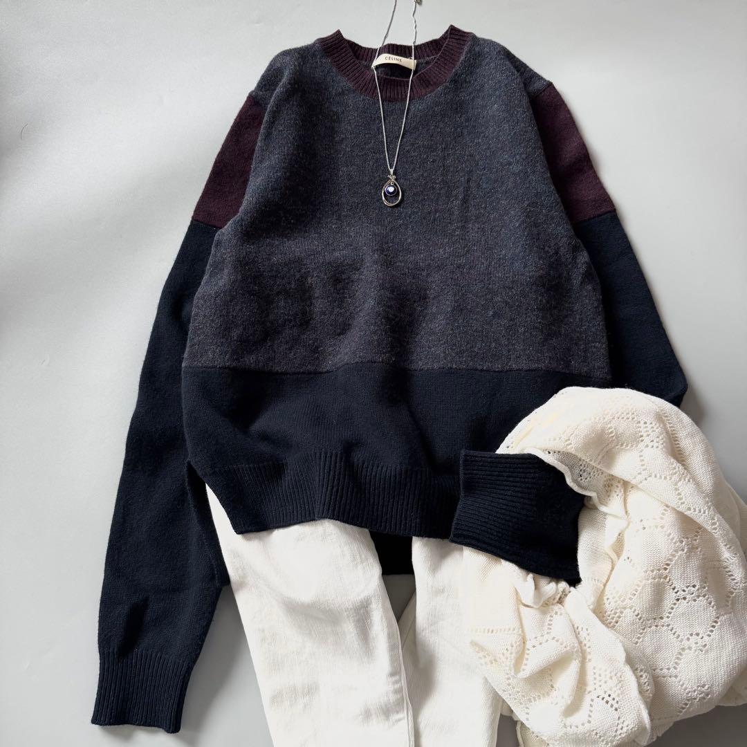 セリーヌ　CELINE ウール　カシミヤ　アルパカ混　長袖ニット