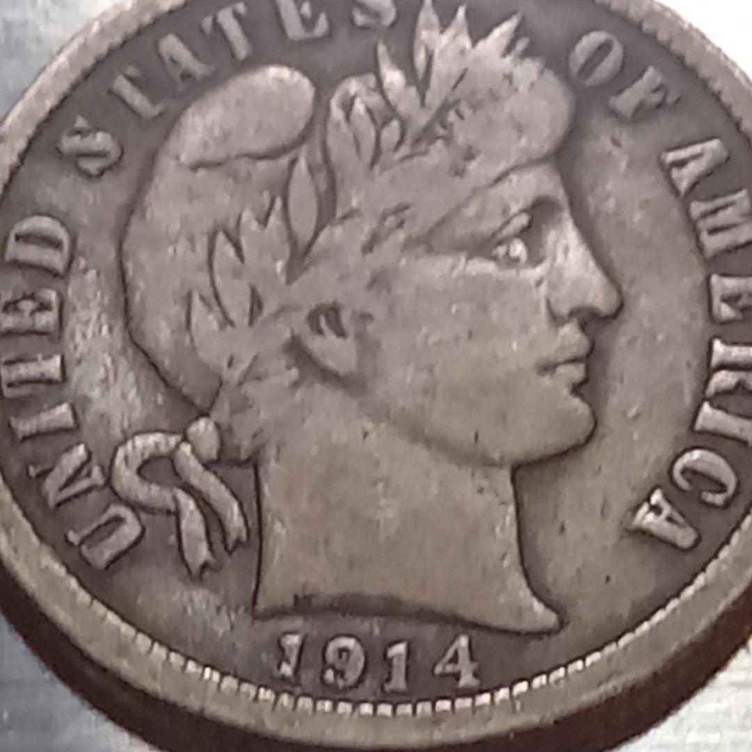 レア 銀貨 1914年 アメリカ 1ダイム バーバー ミントD - メルカリ