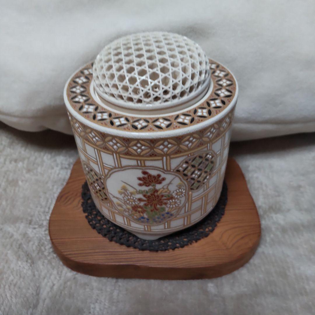 薩摩焼香炉 十五代 沈壽官『 薩摩麻葉総透香爐（さつまあさばそうすかしこうろ