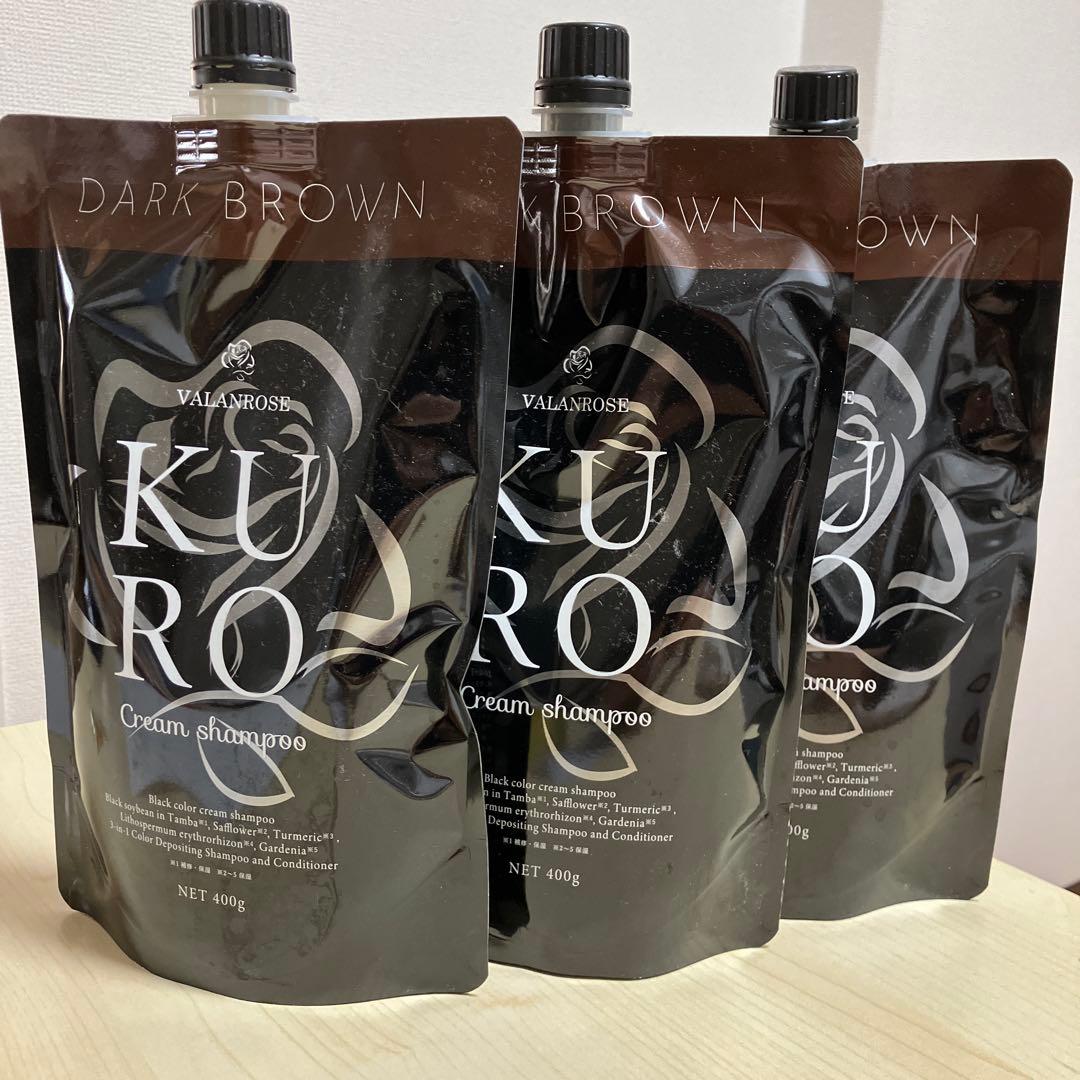 KURO クリームシャンプー 400g 3本セット 新品未開封】KUROクリームシャンプー400g✖️3個 - メルカリ
