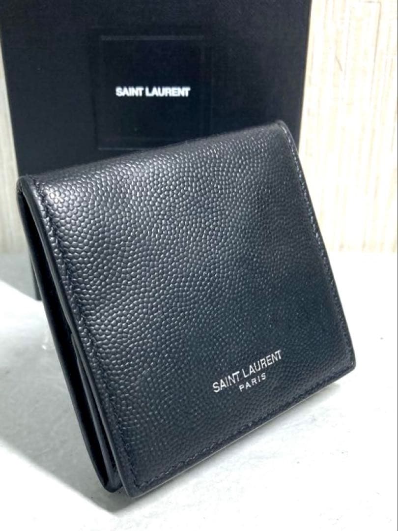 良品　サンローラン　レザー　ケース　ブラック　黒