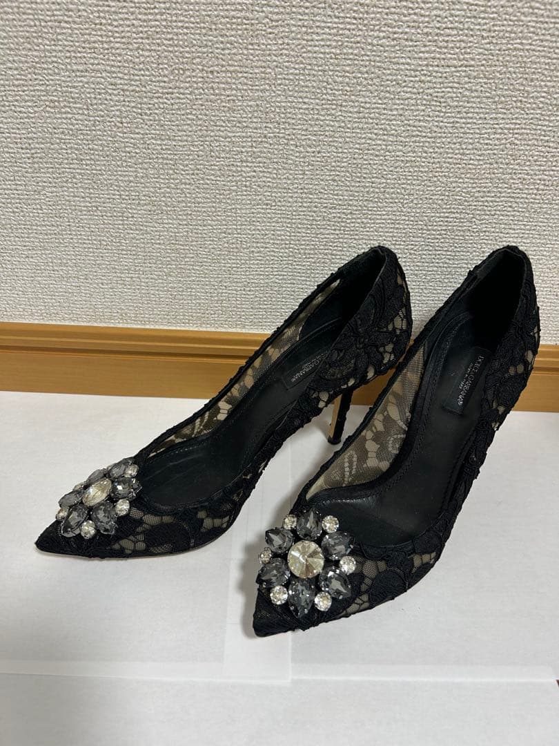 ドルチェアンドガッバーナ　レースパンプス　38cm