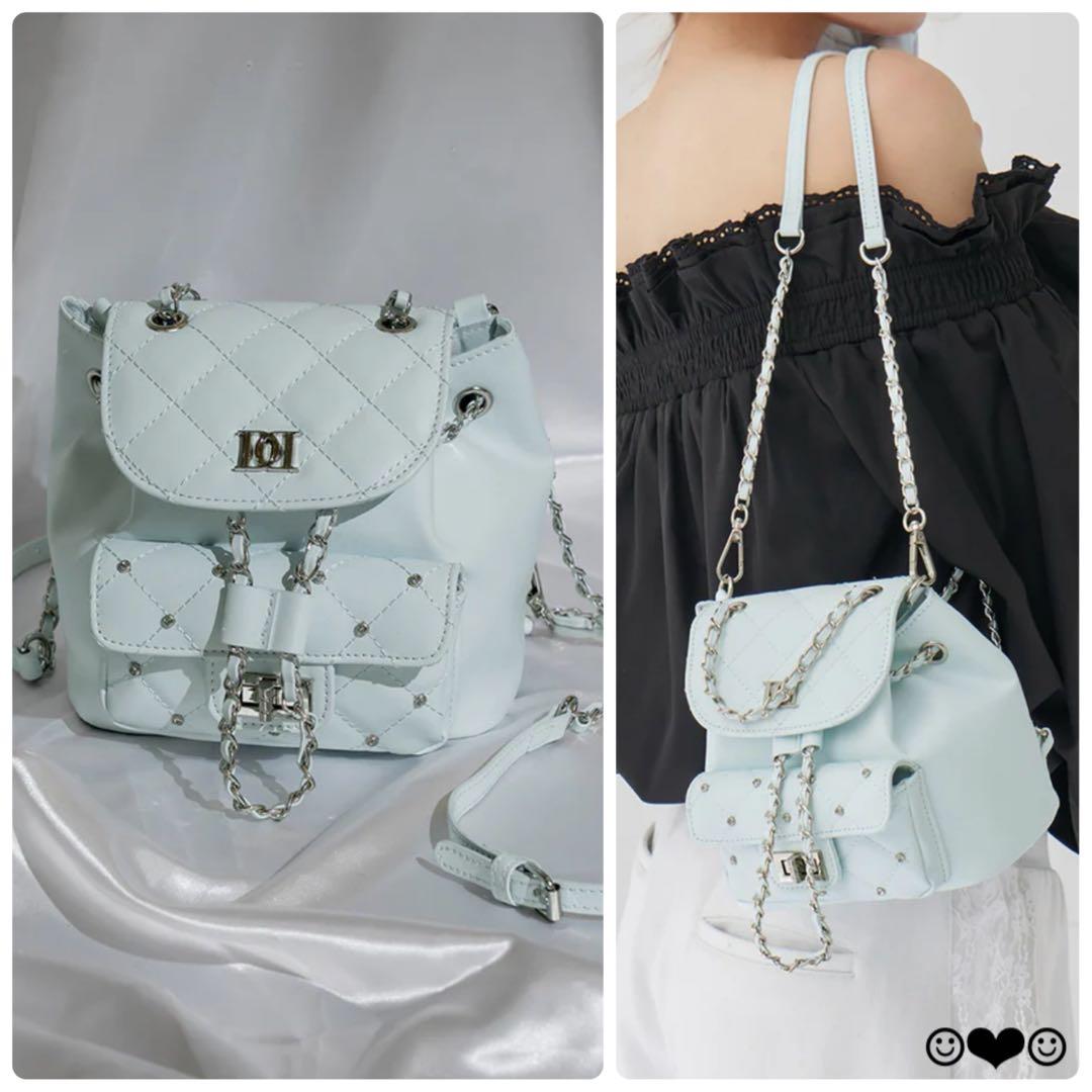 Darich♡キルティングビジューミニリュック♡サックス