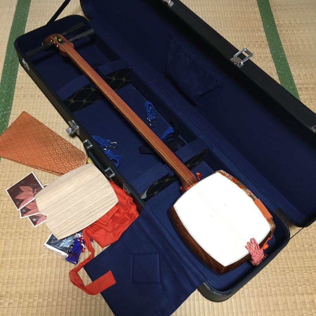 裏面破れ有　三味線　中棹　細棹　ケース付き