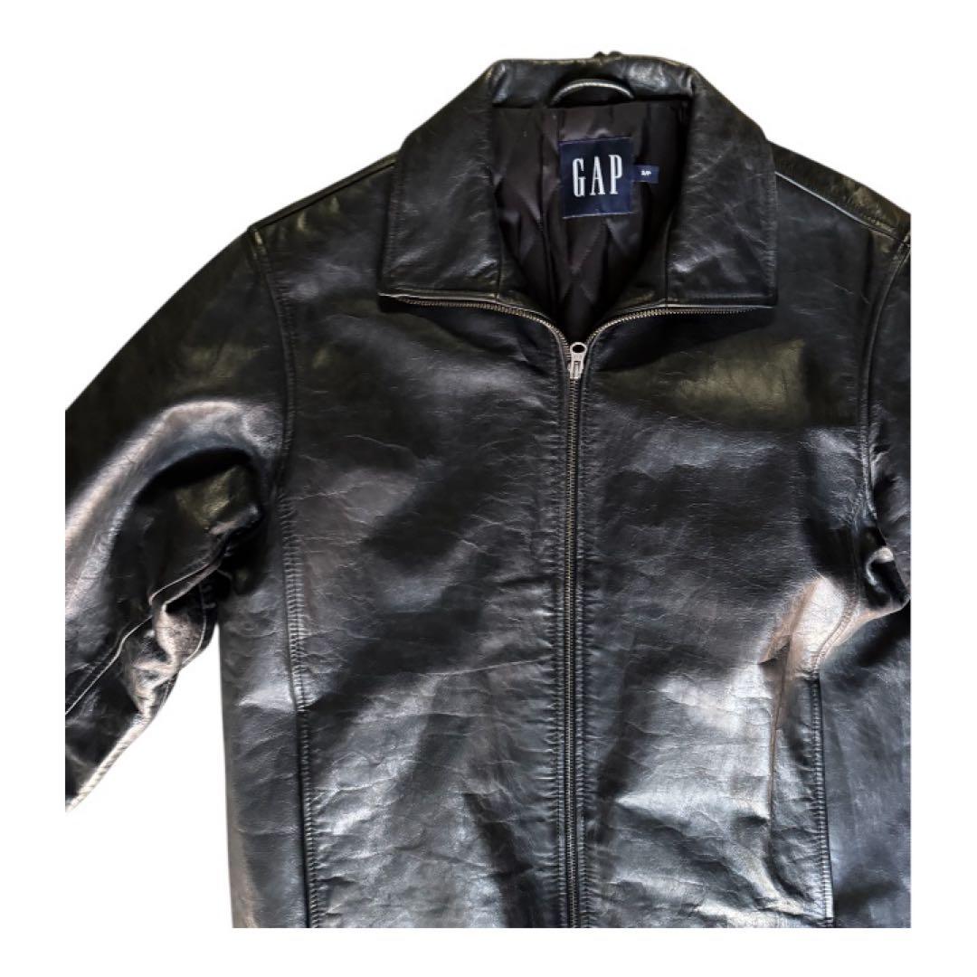 00s old GAP Sサイズ　牛革　フルジップ　レザージャケット