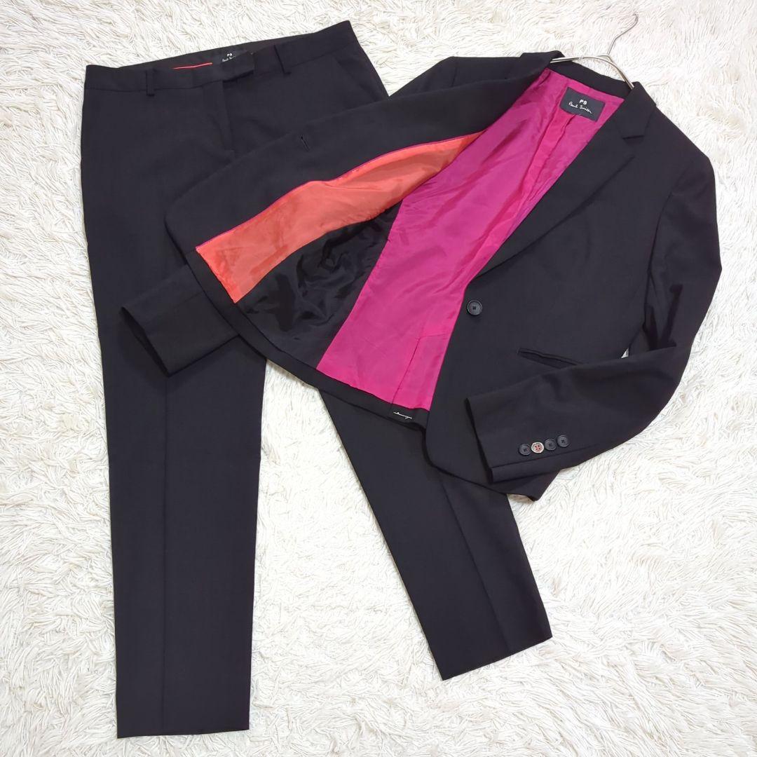 極美品 40 ポールスミス パンツスーツ セットアップ 1B ブラック 美品】ポールスミス スーツ・セットアップ ストライプ L 黒