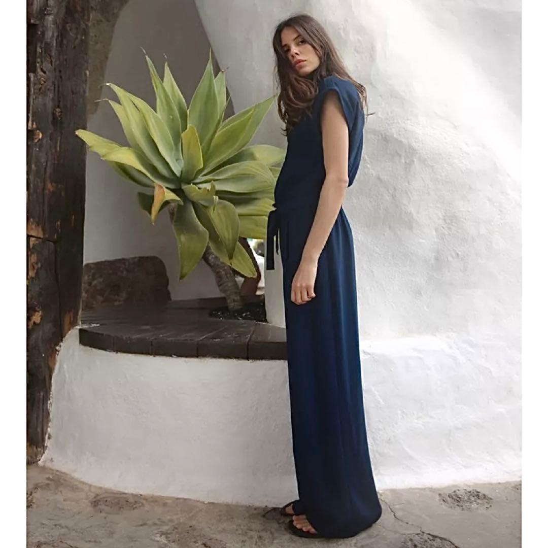 新品】ZARA ベルト付きクレープジャンプスーツ Mサイズ - メルカリ