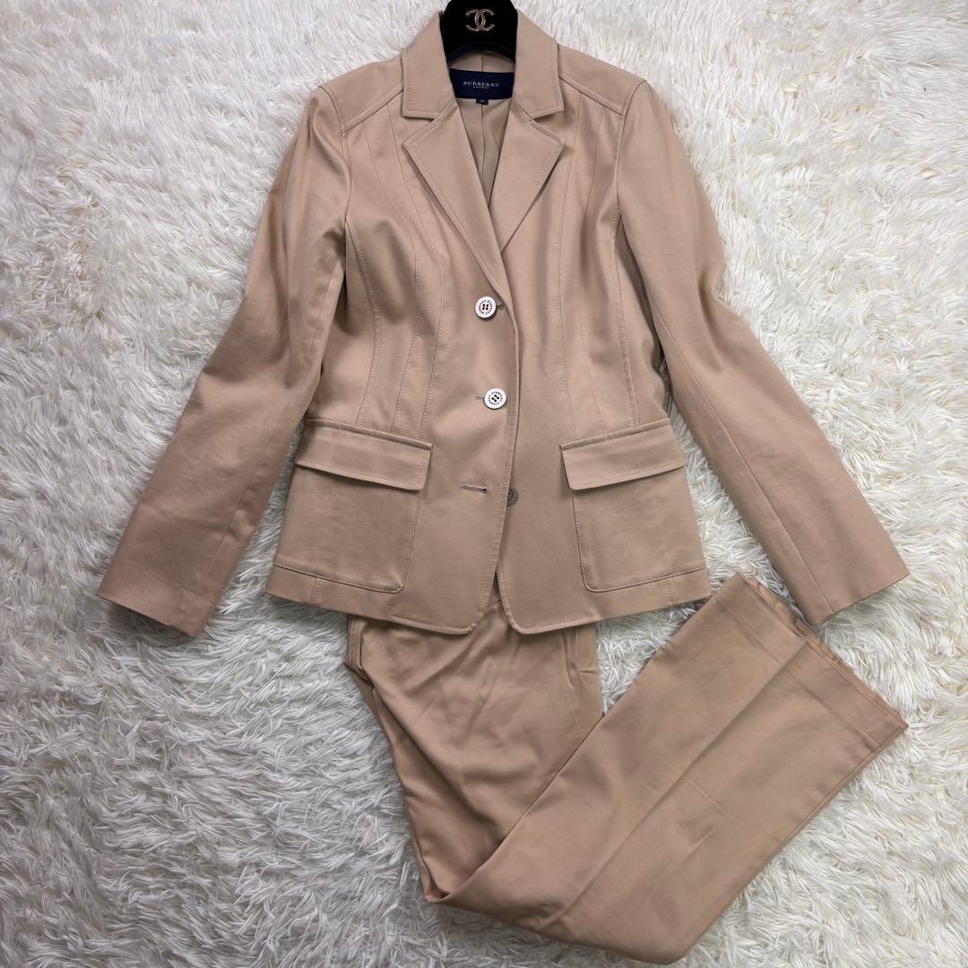 バーバリーロンドン ベージュストライプシングル3Bパンツスーツ