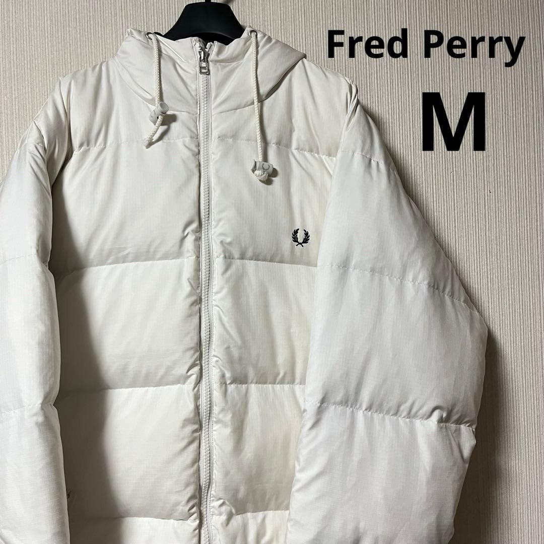 Fred Perry フレッドペリー ダウンジャケット ホワイト 月桂樹 - メルカリ