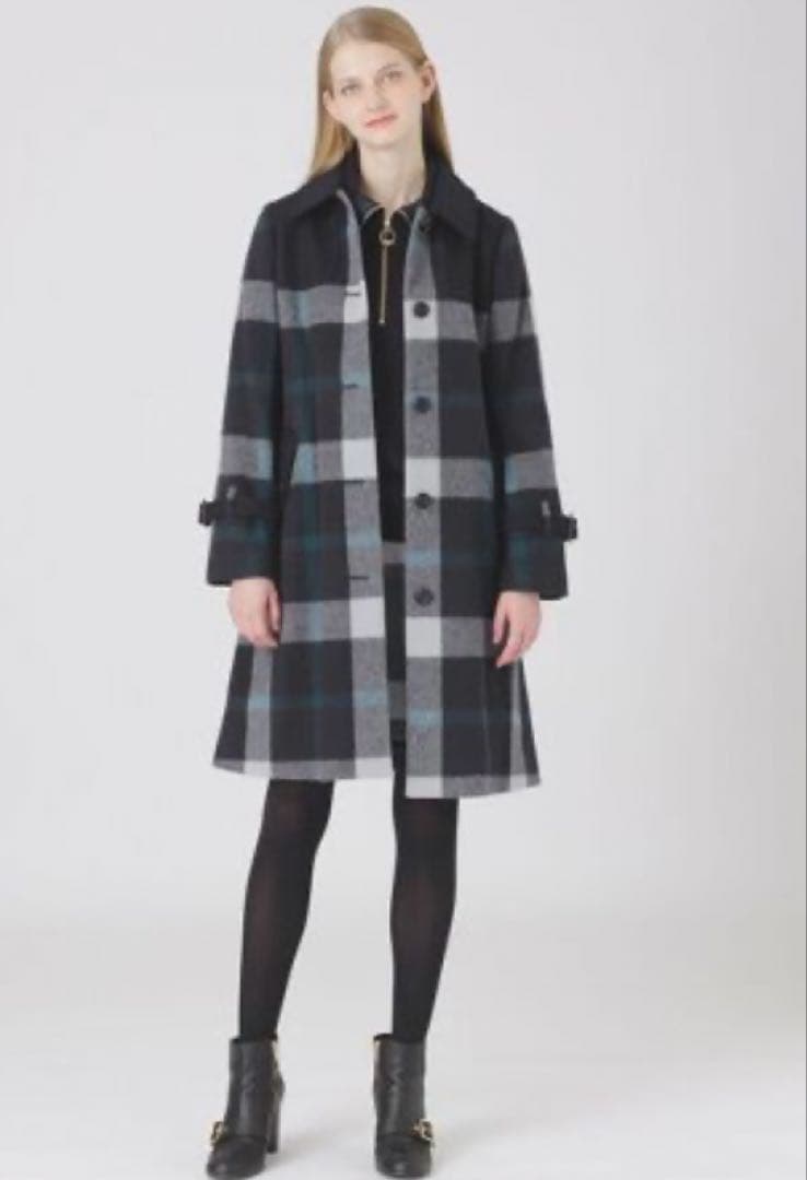 ブルーレーベル・クレストブリッジ クレストブリッジチェックショートビーバーコート