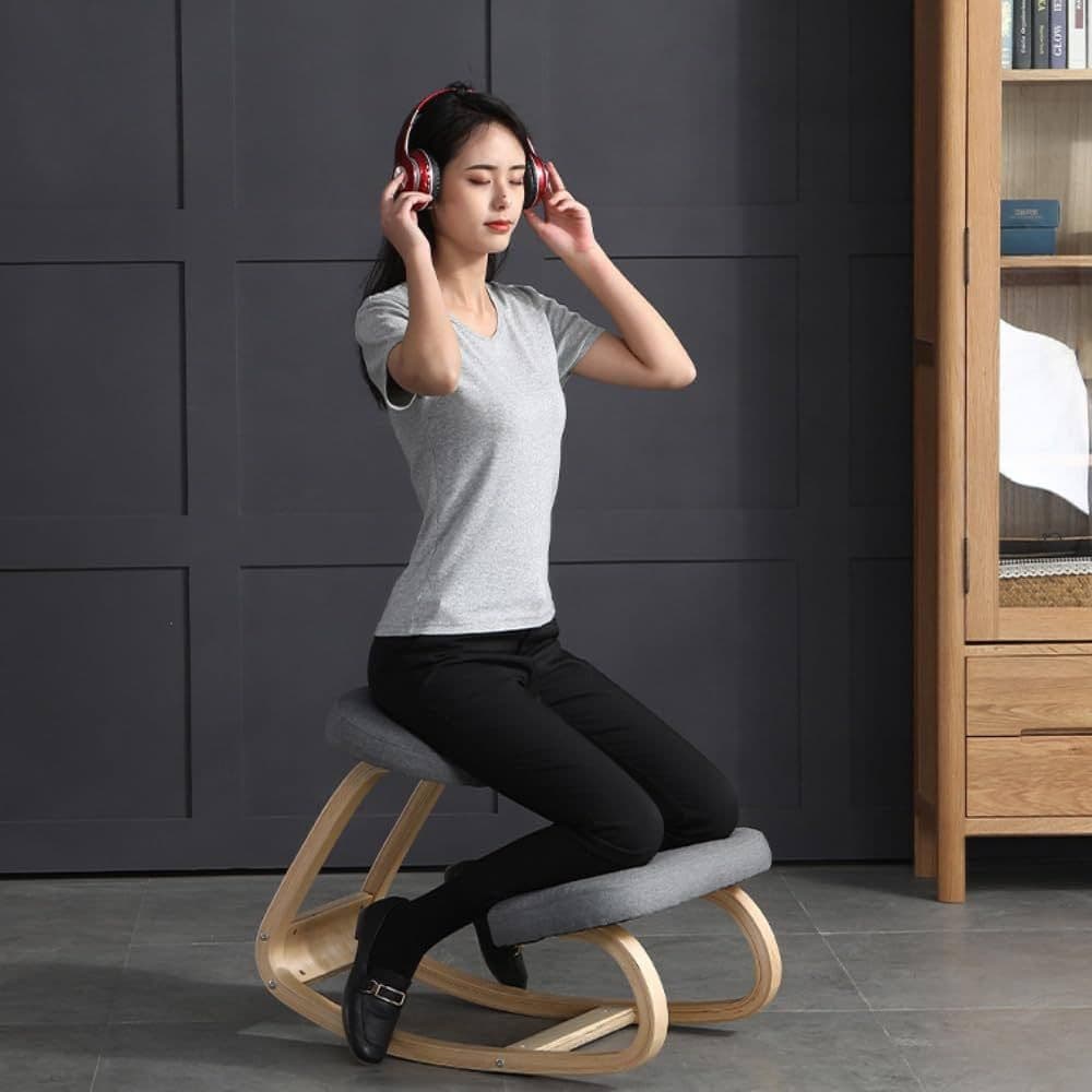 極美品 姿勢矯正チェア 木製 バランスチェア オフィスチェア 座椅子