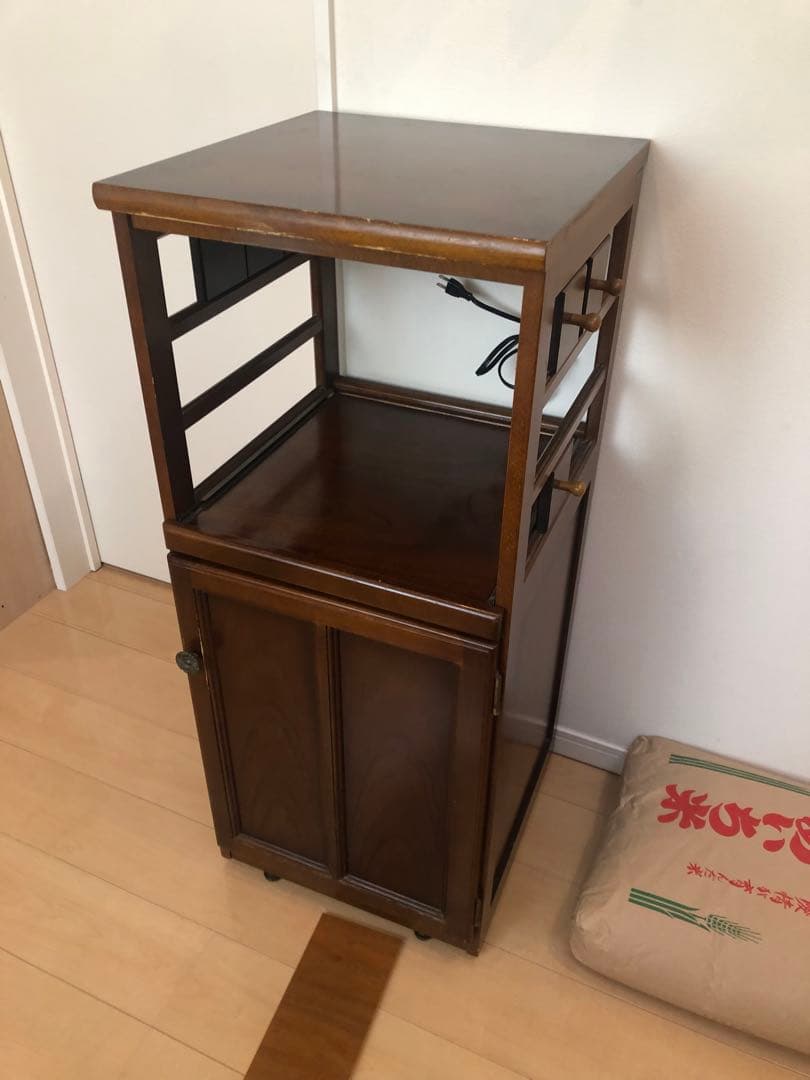 Kazカリモク　キッチンラック レンジ/炊飯器棚44x105x45