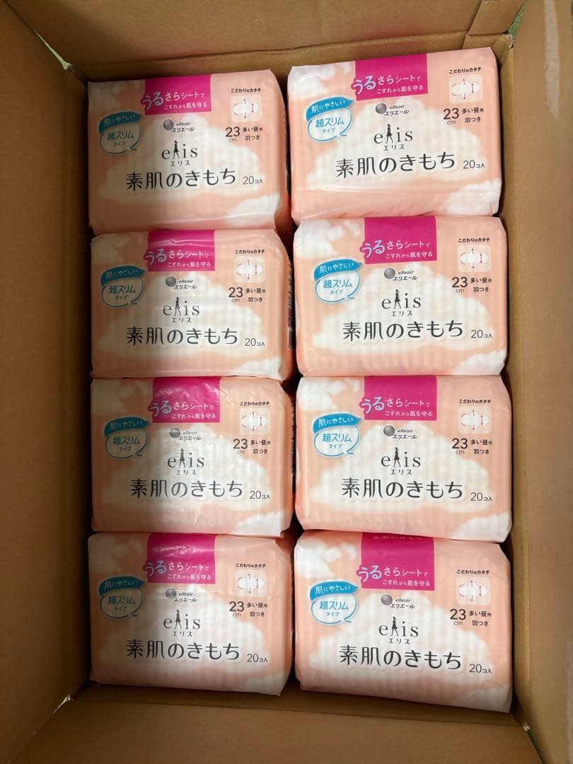 エリス 素肌のきもち 超スリム 羽つき23cm20個✖️24パック