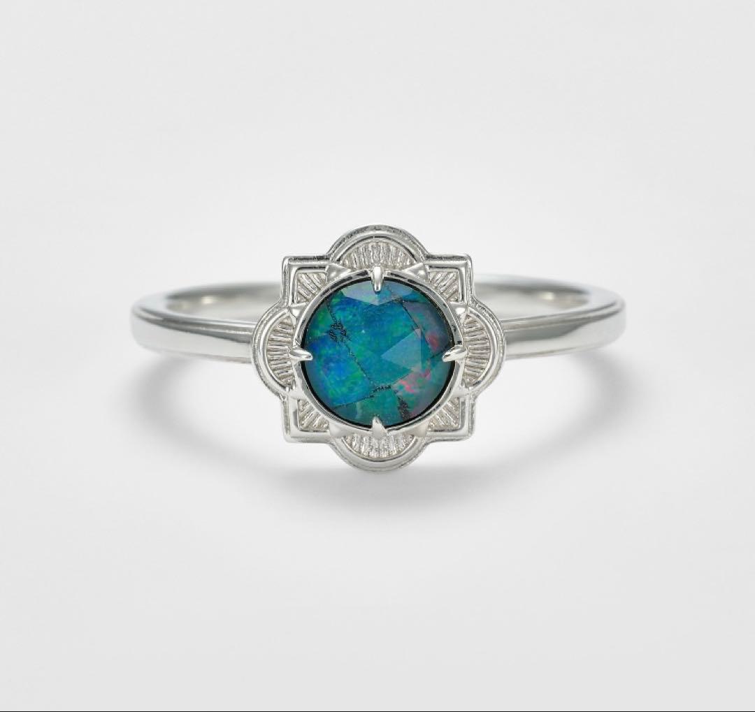 agete シルバー モザイクオパール クォーツリング 15号