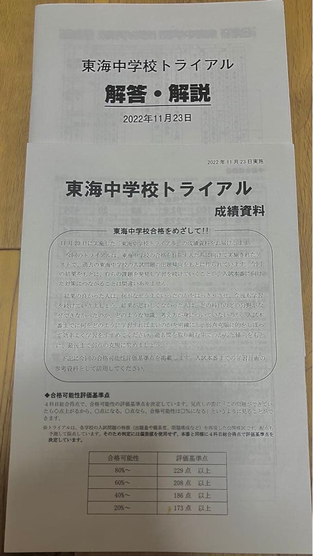 最新‼︎日能研＊東海中学校 滝中学 ＊2022年 トライアル 過去問模試