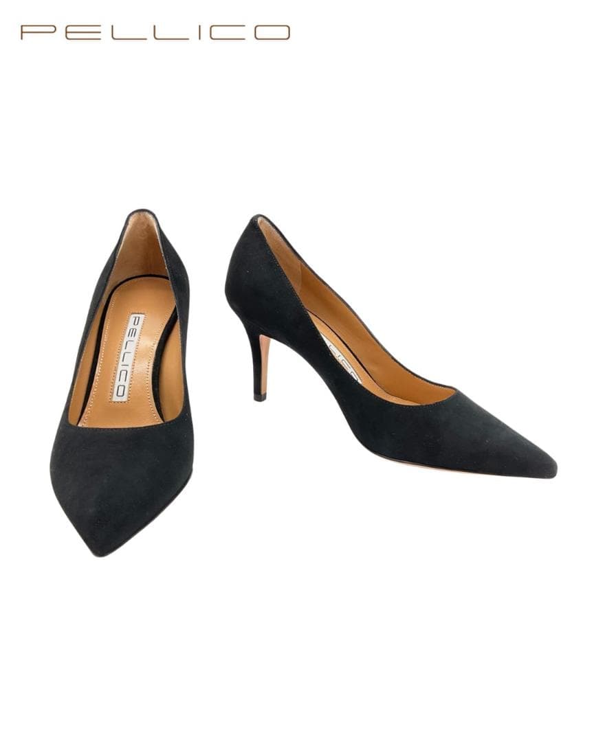 【新品】PELLICO スエード ポインテッドトゥ パンプス ブラック 35