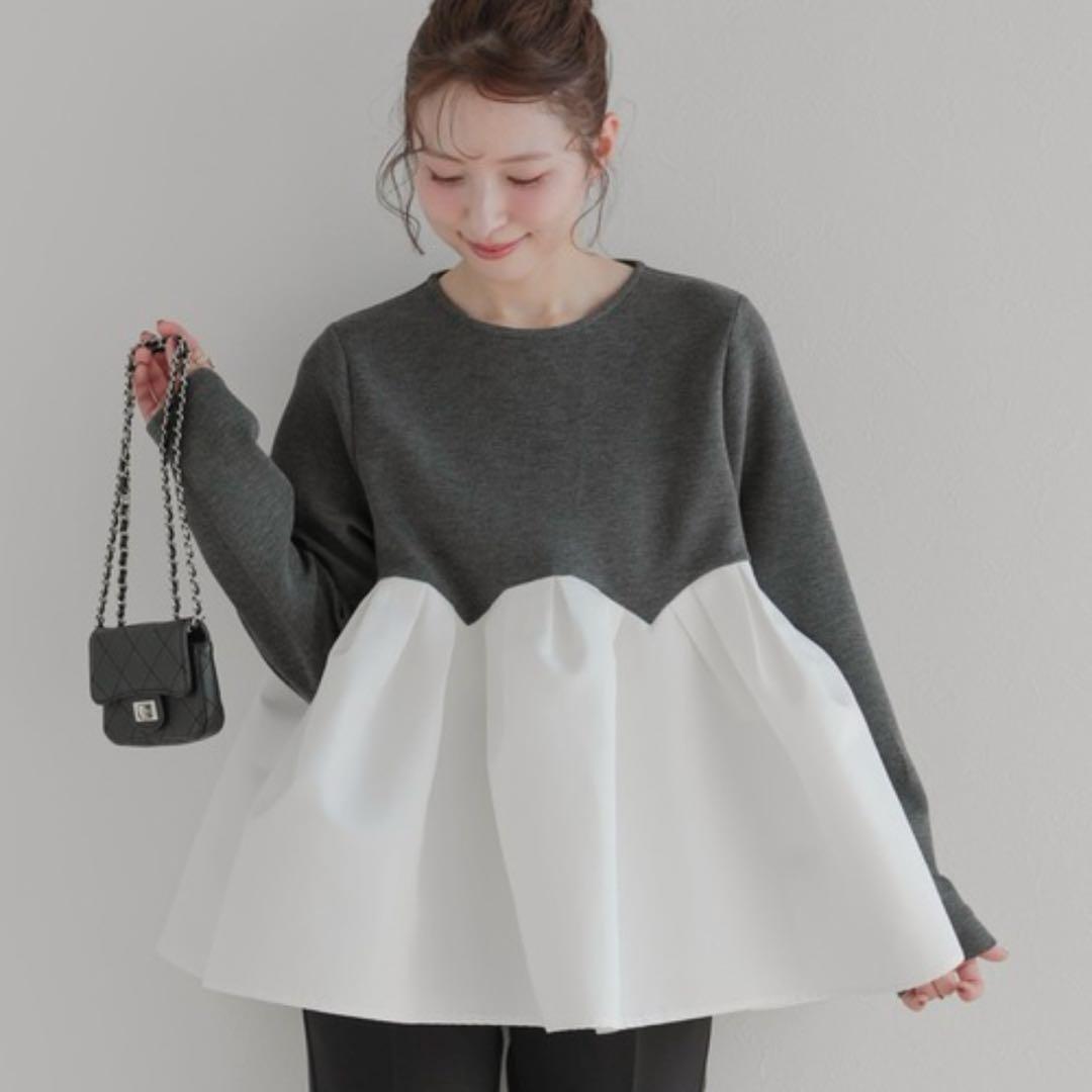 週末限定お値下げ⭐︎ボリュームタックペプラムトップス レディース