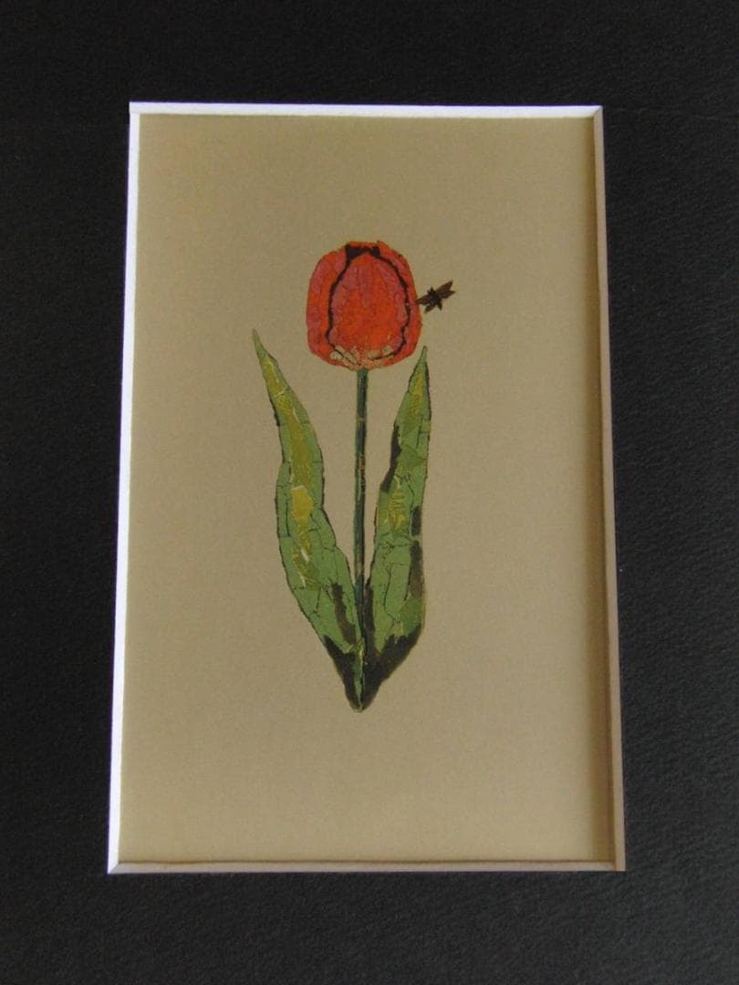 山下清、【チューリップ】、希少な額装用画集より、美品、日本人画家