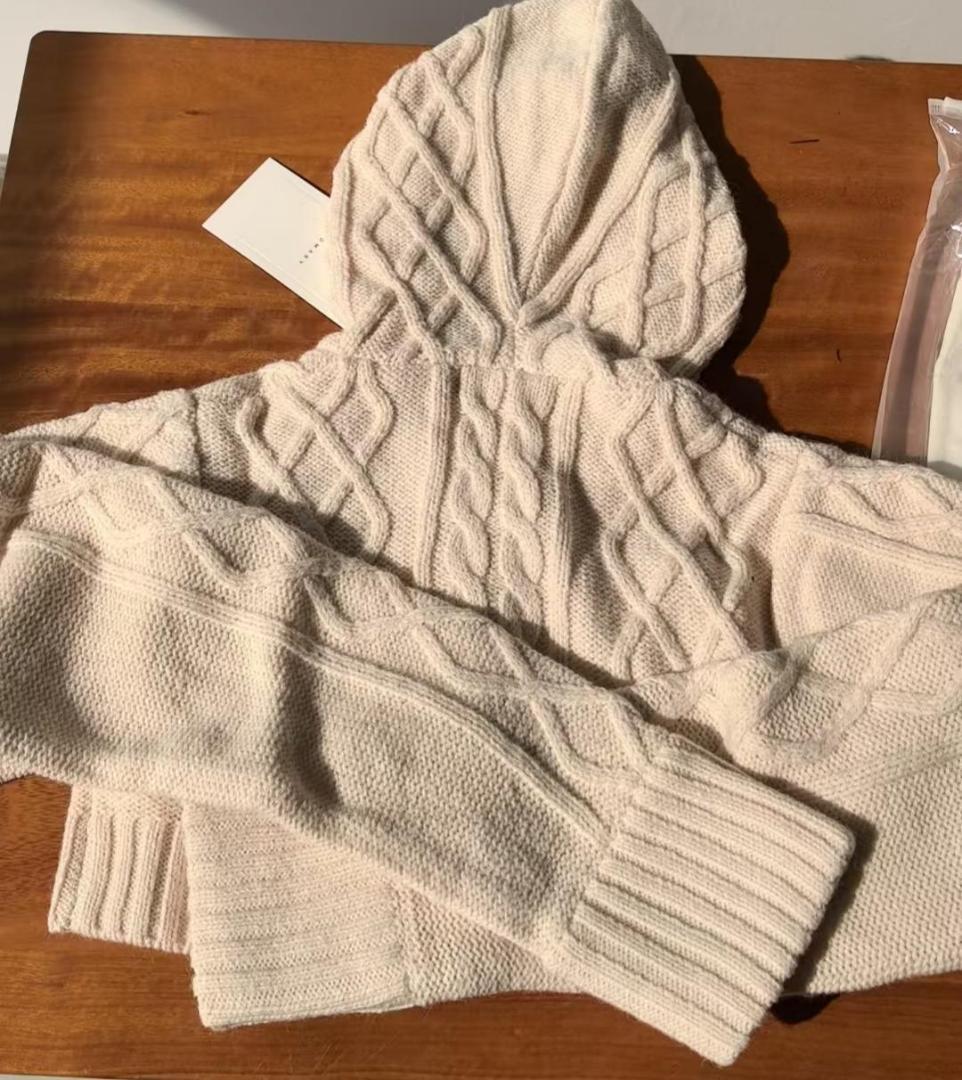 新品ANDMARY Mary logo cable knit set ivory - メルカリ