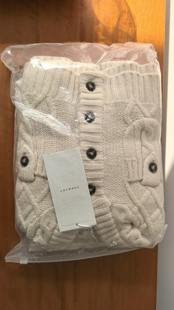 新品ANDMARY Mary logo cable knit set ivory - メルカリ