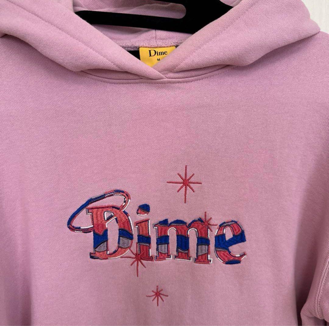 希少】Dime 刺繍ロゴ ピンク パーカー - メルカリ