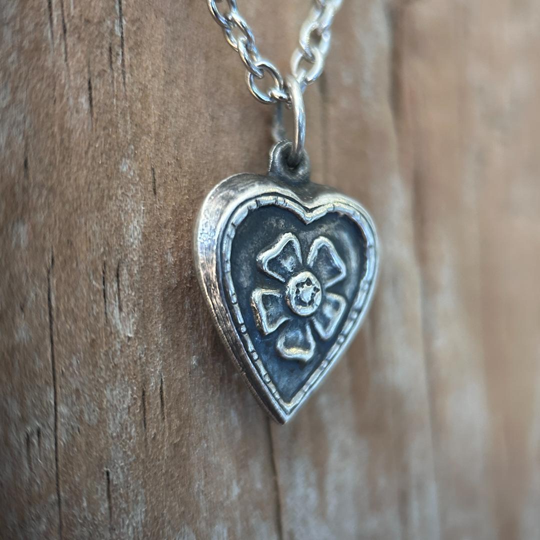 スウィートハートジュエリー 40s WW2 シルバー 勿忘草の花