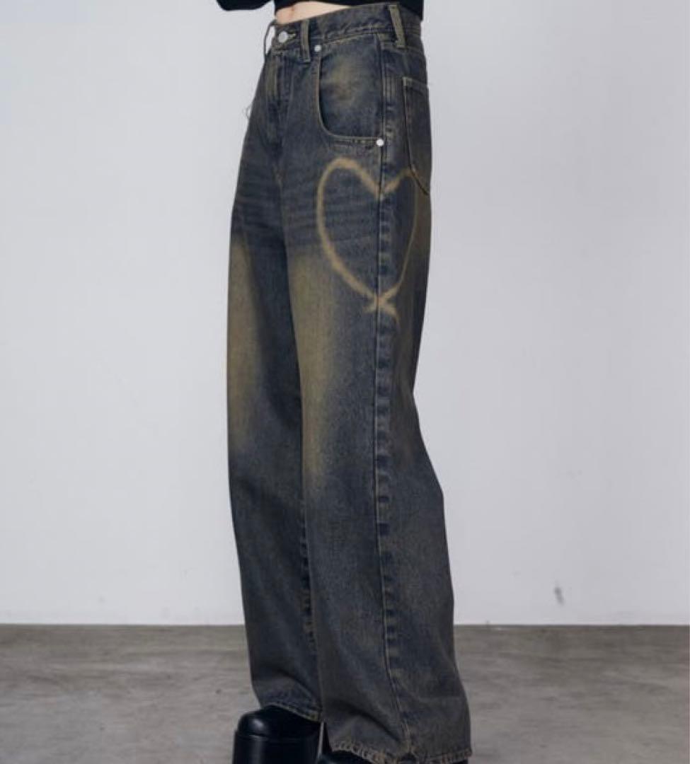 EMODA ダークブルー ハイウエストジーンズ