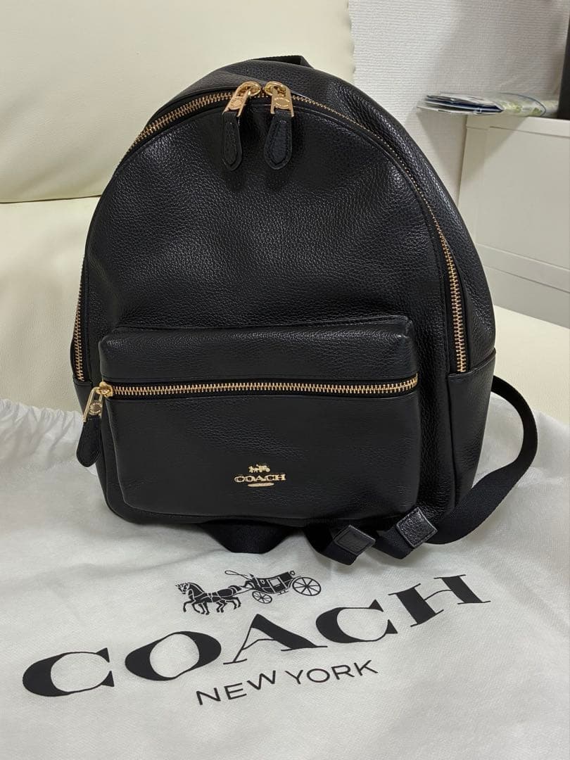 良品 コーチ リュック バックパック PVC レザー シグネチャー 黒 COACH（コーチ） バックパック チャーター CP161 メンズ レザー