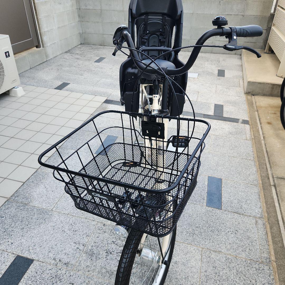 インボイス有り 美品 シティサイクル チャイルドシート付き クリーム色