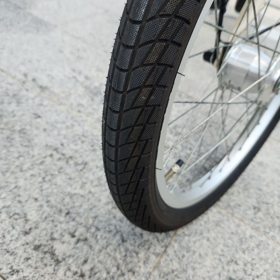 インボイス有り 美品 シティサイクル チャイルドシート付き クリーム色