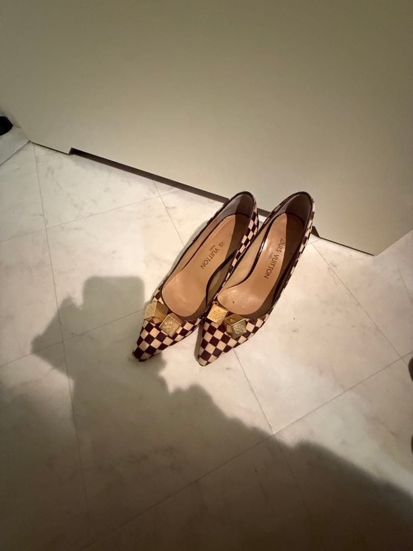 Louis Vuitton チェック柄 ハイヒールパンプス