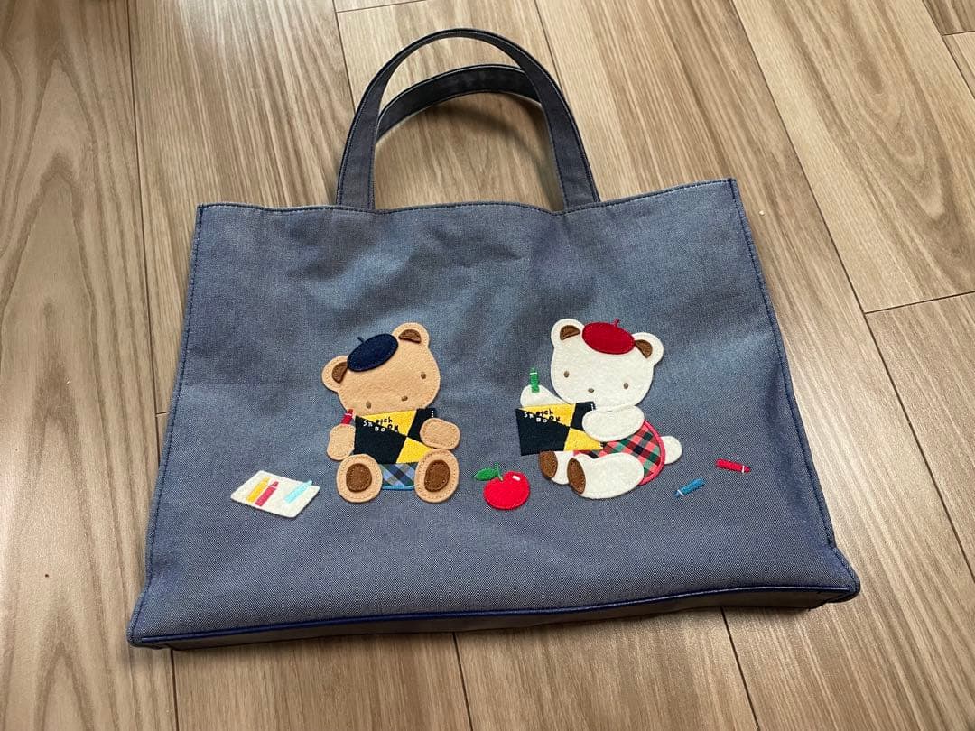 ファミリア　スケッチブックデニム風バッグ