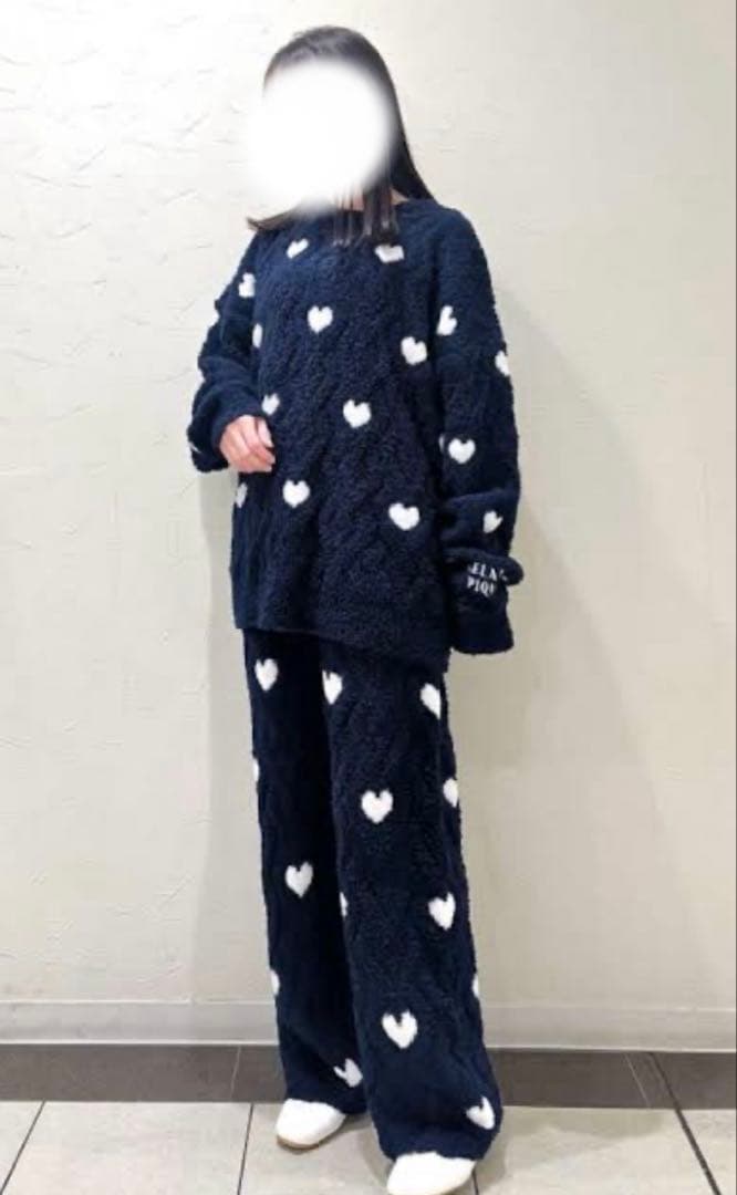 ジェラピケ　ハートジャガードプルオーバー　メンズサイズ