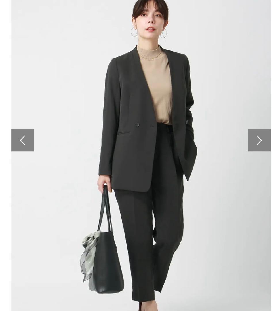 新品　ザスーツカンパニー　ダブルブレスト　パンツスーツ　ダブルクロスサテン