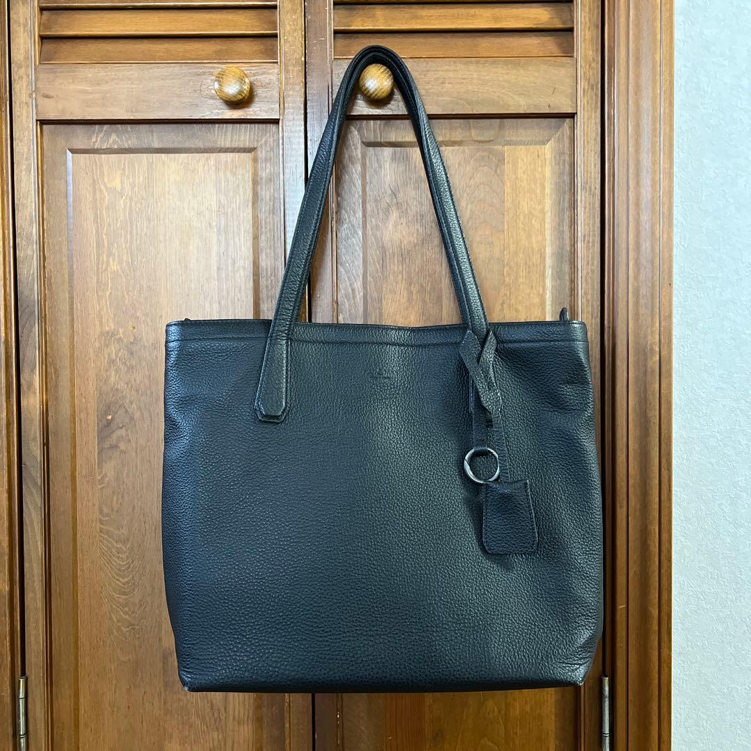 【美品】黒レザートートバッグ