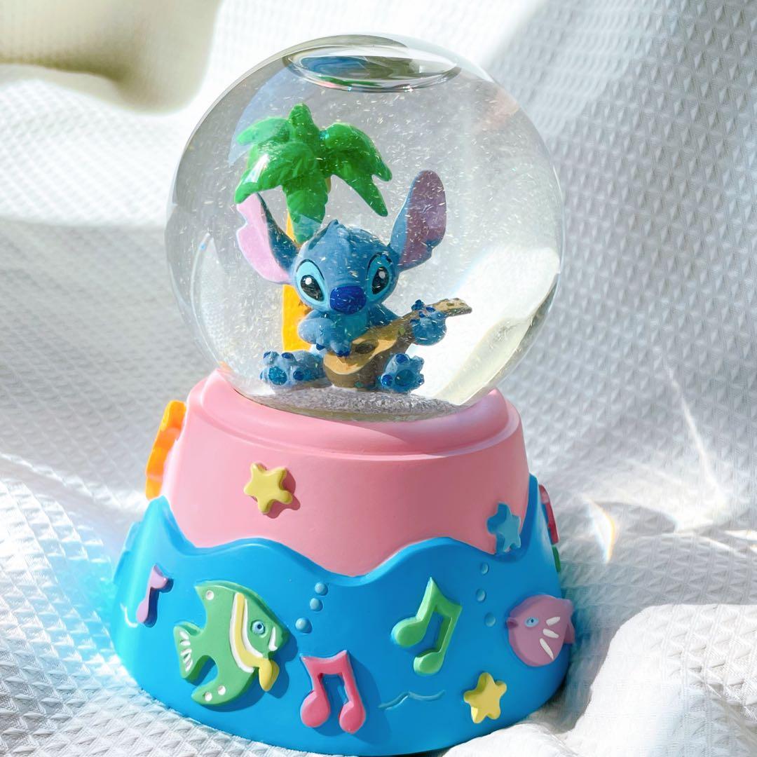 美品 ディズニー スティッチ オルゴール スノードーム リロアンド