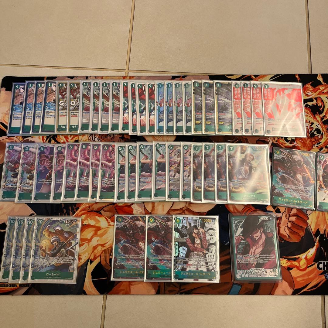 ワンピースカード　緑ミホーク　パラレル　構築済デッキ　デッキパーツ付き