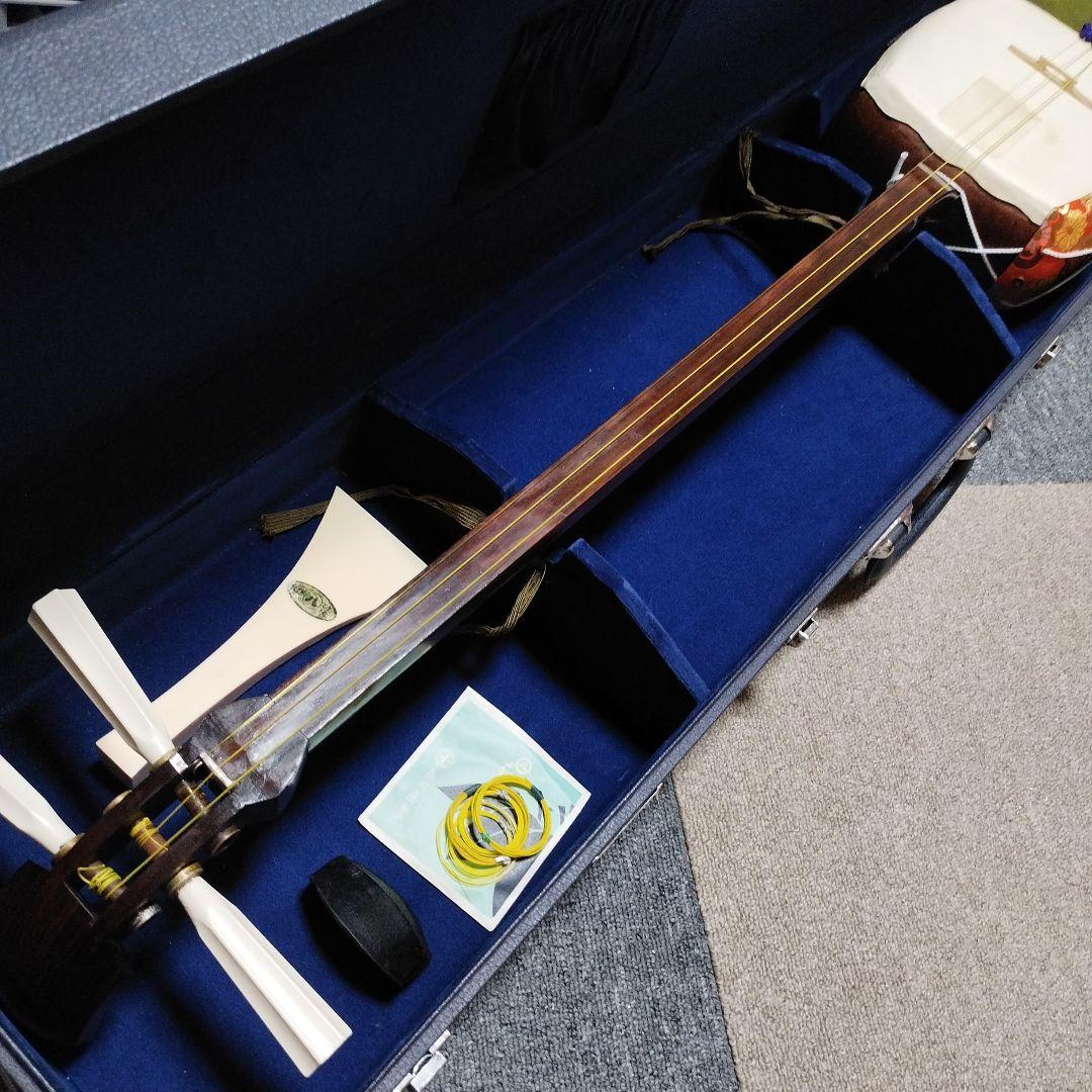 三味線中棹カスタム(ひよん帰ってこいよ。仕様　人生裏返し改め)　ケースつき