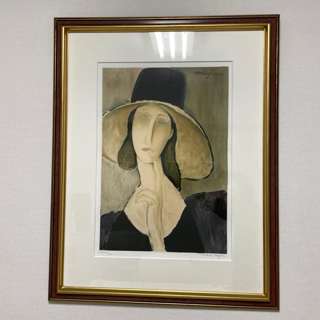 貴重／絵画　モディリアーニ　 額縁あり Amazon.co.jp: モディリアーニ おさげ髪の少女 F4 油絵直筆仕上げ 477